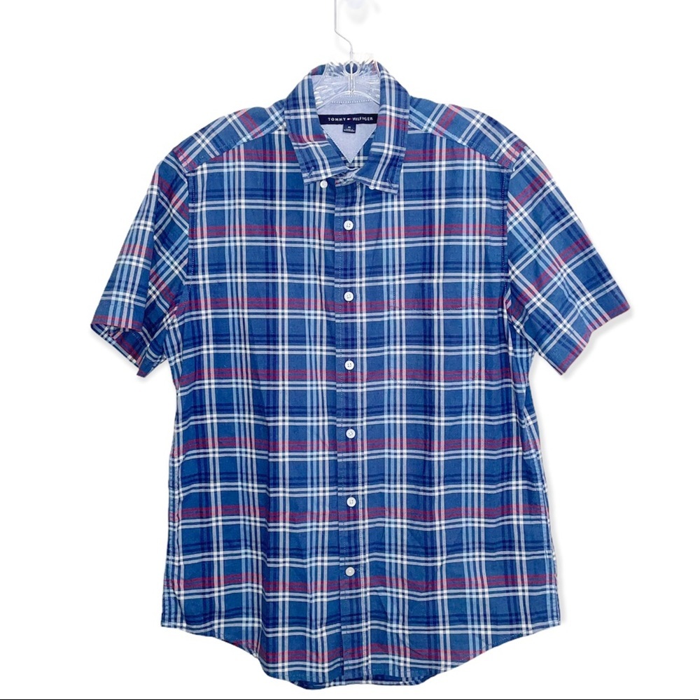 Tommy Hilfiger plaid short sleeve button down